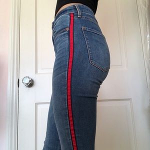 Ultra High Rise Side-Stripe Jeans // Abercrombie